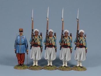 Algerian Sharpshooters Standing at Attention (Set #2) -- Five Figures #0