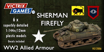 Sherman Firefly--six 1:144 scale tanks (unpainted plastic kit) #0