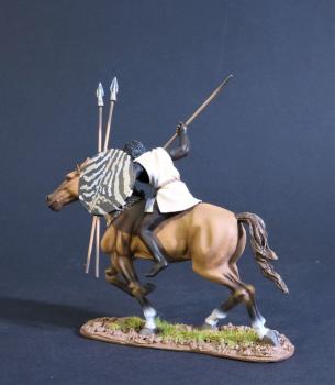 Numidian Light Cavalry (thrusting spear, zebra pattern shield), The Numidians, Armies and Enemies of Ancient Rome--single mounted figure with spear #0