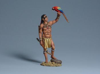 Taino Man with Parrot Standing On The Hand--single figure #0