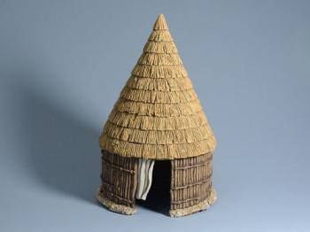 Taino Hut--measures 5 inches in diameter x 7.5 inches tall #0