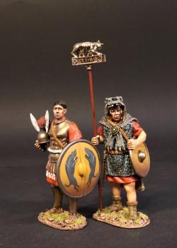 Centurion and Signifer (yellow shields), the Roman Army of the Mid Republic, Armies and Enemies of Ancient Rome--two figures #0