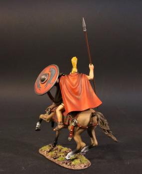 Roman Cavalry (red shield, spear stabbing down), The Roman Army of the Mid Republic, Armies and Enemies of Ancient Rome--single mounted figure #0