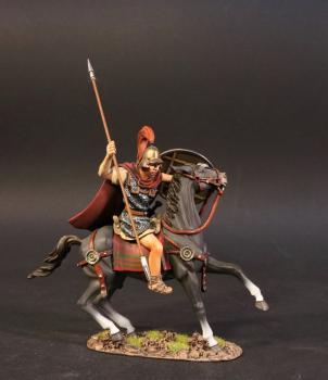Roman Cavalry (yellow shield, spear held to thrust to the left), The Roman Army of the Mid Republic, Armies and Enemies of Ancient Rome--single mounted figure #0