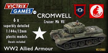Cromwell Cruiser Mk. VII--six 1:144 scale tanks (unpainted plastic kit) #0