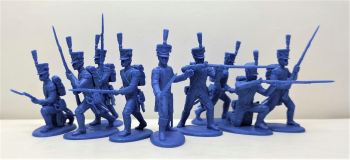 Line Grenadiers in shako, Peninsular War French, 1808-1814--nine figures (officer and 8 grenadiers) #0