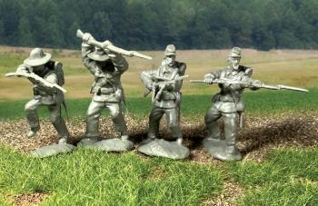 American Civil War Confederates CHARGING -12 Figures in 4 poses with swappable heads - Gray #0