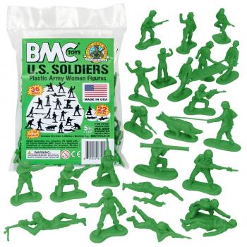 BMC Plastic Army Women (Bright Green)--36 piece Female Soldier Figures in Bright Green #0