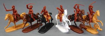 American Revolution Cavalry (Red)--six mounted figures in six poses and six horse figures #0