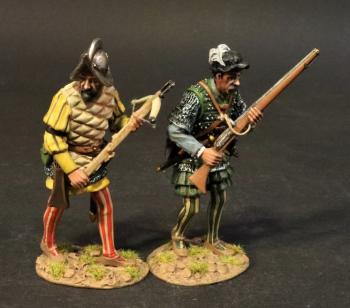 Arquebus and Crossbowman #4 (standing ready arquebus, standing ready crossbow), Spanish Conquistadors, Conquest of America--two Conquistador figures #0
