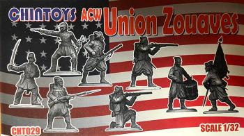 American Civil War Zouaves (color varies)--8 figures in 8 poses (Blue plastic)--AWAITING RESTOCK. #0