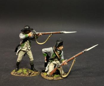 Two Line Infantry (standing firing, kneeling loading), the 3rd New York Regiment, Continental Army, Drums Along the Mohawk--two figures #0