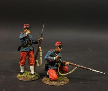 Two Line Infantry (standing biting cartridge, kneeling loading), The 14th Regiment New York State Militia, The First Battle of Bull Run, 1861, The ACW--two figures #0