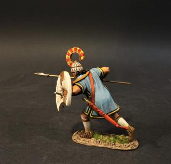Trojan Warrior (blue tunic, white and brown shield), Troy and Her Allies, The Trojan War--single figure with spear #0