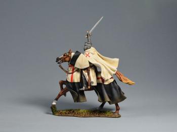 Knights Templar Advancing with Sabre--Single Medieval Mounted Figure #0