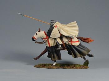 Knights Templar Charging on Horseback--Single Medieval Mounted Figure #0