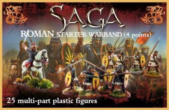 Plastic Roman SAGA Starter Warband (4 point)--25 unpainted unassembled 28mm hard plastic multi-pose miniatures. #0