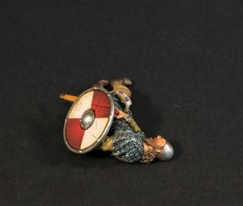 Viking Warrior Lying Wounded (red and white quartered shield), the Vikings, The Age of Arthur--single figure #0