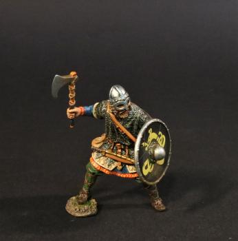 Viking Warrior with Axe and Shield (black shield with yellow world serpent), the Vikings, The Age of Arthur--single figure #0