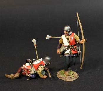 Wounded Archers, The Retinue of Sir Thomas Howard of Ashwell Thorpe, Earl of Surrey, The Battle of Bosworth Field, 1485, The Wars of the Roses, 1455-1487—two figures--AWAITING RESTOCK. #0