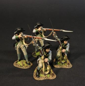 Four Line Infantry (2 standing firing, 2 kneeling ramming), the 3rd New York Regiment, Continental Army, Drums Along the Mohawk--four figures #0