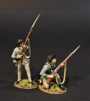 Two Line Infantry (standing ready, kneeling ready), the 3rd New York Regiment, Continental Army, Drums Along the Mohawk--two figures #0