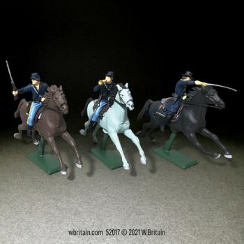 American Civil War Union Cavalry Set #2--3 Plastic Mounted Figures #0