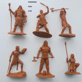Celts and Barbarians--6 figures in 6 poses (tan)--Awaiting Restock. #0