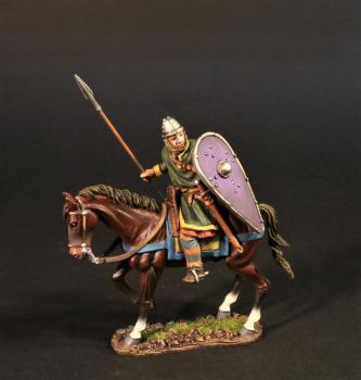 Breton Cavalry Holding Spear (purple kite shield), The Norman Army, The Age of Arthur--single mounted figure with spear #0