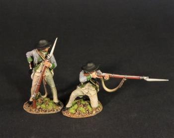 Two Line Infantry (standing loading, kneeling firing), the 3rd New York Regiment, Continental Army, Drums Along the Mohawk--two figures #0