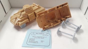 60mm Marx Armored Cars x 2 with Grey Marx Wheels, Desert Yellow, HP--RETIRED--FIVE LEFT!! #0