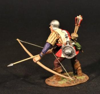 Crouching Archer Readying Bow, The Retinue of Sir Thomas Howard of Ashwell Thorpe, Earl of Surrey, The Battle of Bosworth Field, 1485, The Wars of the Roses, 1455-1487--single figure #0
