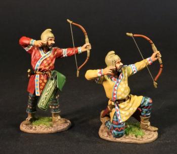 Scythian Foot Archers Firing (standing with red tunic, kneeling with yellow tunic), The Scythians, Armies and Enemies of Ancient Greece and Macedonia--two figures #0