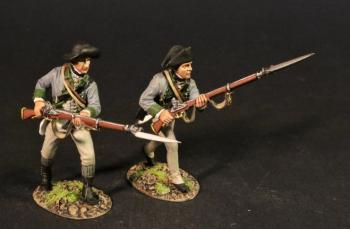 Two Line Infantry Advancing with Bayonets #2, the 3rd New York Regiment, Continental Army, Drums Along the Mohawk--two figures #0
