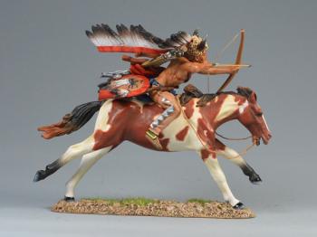 Sioux Warrior Archery--single mounted Sioux figure galloping ready to fire #0