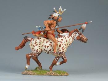 Sioux Warrior with Spear--single mounted Sioux figure with spear and round shield #0