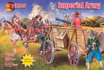 1/72 Thirty Years War Imperial Army--9 figures, 3 horses, and 1 wagon with team #0