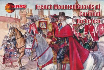 1/72 French Mounted Guards of Cardinal Richelieu--12 mounted figures in 6 poses and 12 horses in 6 horse poses #0
