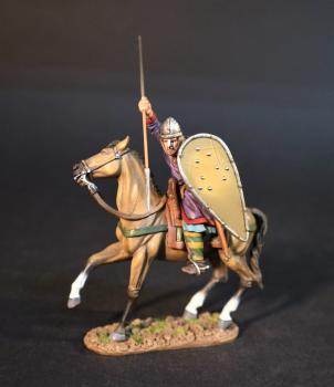 Breton Cavalry Thrusting Spear on the left (yellow kite shield), The Norman Army, The Age of Arthur--single mounted figure with spear #0