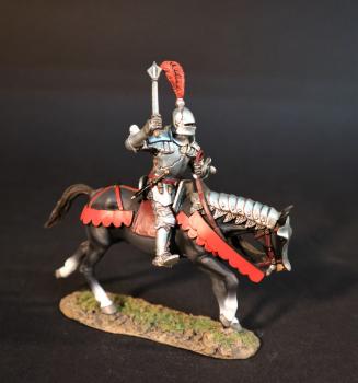 Mounted Yorkist Knight with Flanged Mace (red livery), The Battle of Bosworth Field, 1485, The Wars of the Roses, 1455-1487--single mounted figure #0