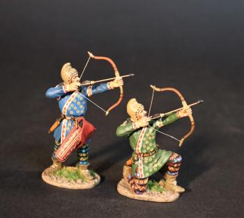 Scythian Foot Archers Firing (standing with blue tunic, kneeling with green tunic), The Scythians, Armies and Enemies of Ancient Greece and Macedonia--two figures #0