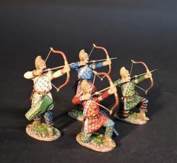 Four Scythian Foot Archers Firing (2 standing, 2 kneeling), The Scythians, Armies and Enemies of Ancient Greece and Macedonia--four figures (Contains sets SY-15A & SY-15) #0