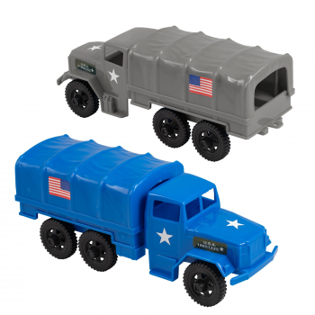TimMee Plastic Army Men Trucks--M34 Deuce and a Half Cargo Vehicles (Blue and Gray) #0
