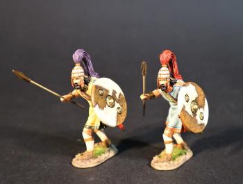 Two Trojan Warrior Advancing with Spear swung forward (TWT-26A & TWT-26B), Troy and Her Allies, The Trojan War--two figures with spear #0
