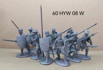 Foot Sergeants in Chainmail Armor (White Steel color)--makes 9 figures. #0