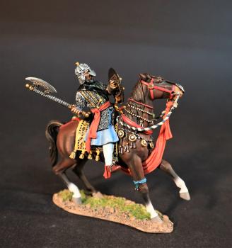 Bargir Cavalry with Axe and Shield Leaning Back, The Maratha Empire, Wellington in Indian, The Battle of Assaye, 1803--single mounted figure #0