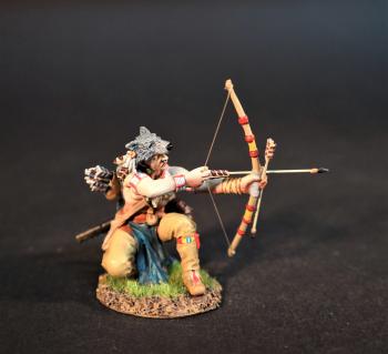 Beothuk Warrior Archer Kneeling with Nocked Arrow, Skraelings, The Conquest of America--single figure #0