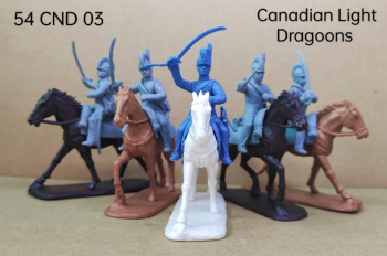 Canadian Light Dragoons (War of 1812)--5 mounted figures including an officer and 4 troopers #0