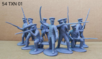 Texian Infantry (1836)--nine figures (officer and 8 infantrymen) #0