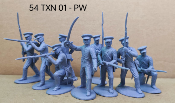 Texian Infantry in Pinwheel Cap (1836)--nine figures (officer and 8 infantrymen) #0